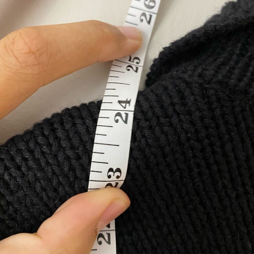 Crazy Horse Women's Christmas Full Zip Cardigan Sweater Black Size S - Picture 7 of 8